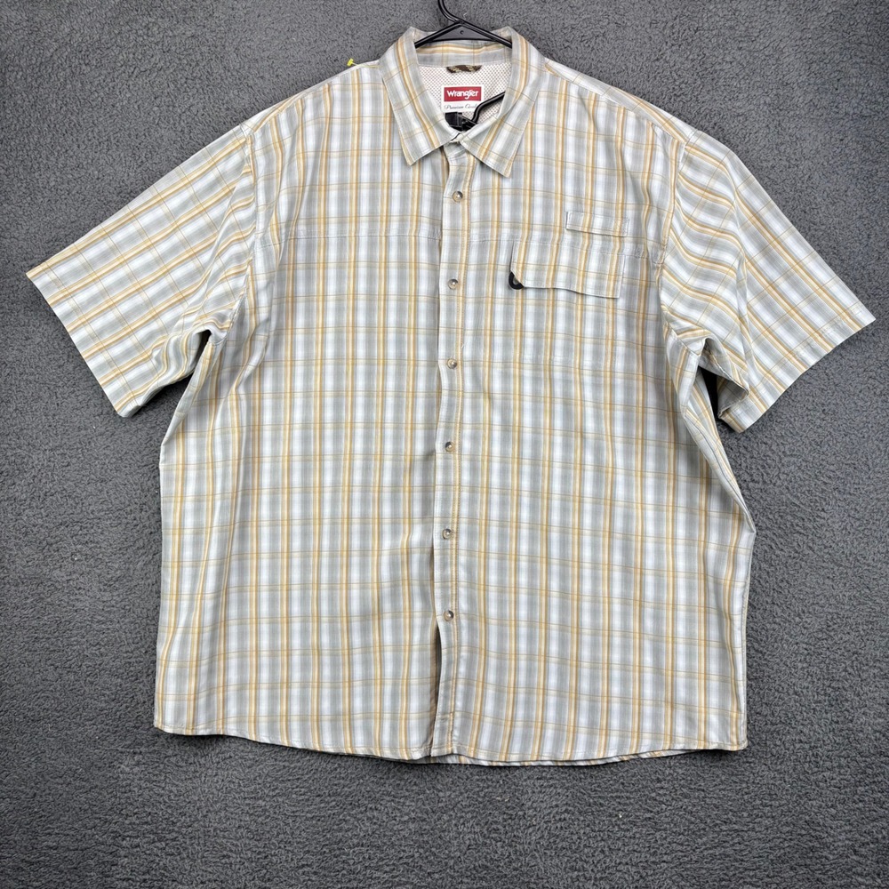 Wrangler Men's Plaid Short Sleeve Button Up Shirt‎ Size 2XL